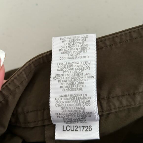 BCBG MAXAZRIA Womens Size 12 Olive Green 100% Cotton Soft Loose Fit Pants - Picture 10 of 11